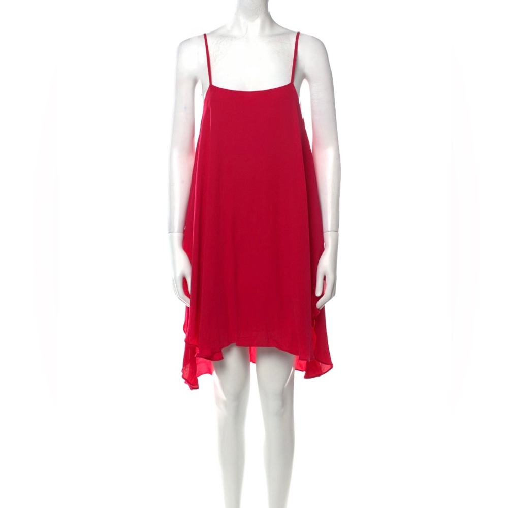 Alice + Olivia Pink Sexy Back Tunic‎ Dress Spaghetti Strap Silk Chiffon Women Xs